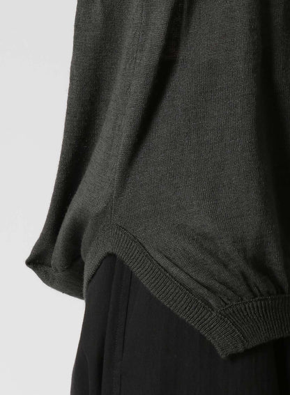 PLAIN STITCH PLEATED PULLOVER