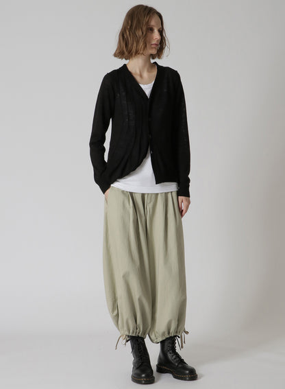 PLAIN STITCH CARDIGAN WITH RANDOM PLEATS