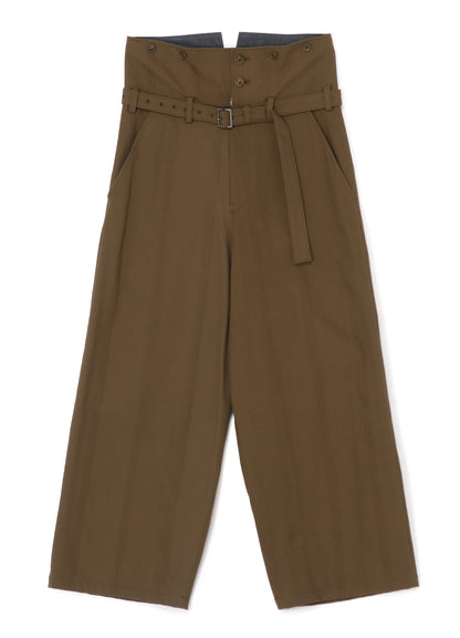 DOBBY CHINO BELTED HIGH WAIST PANTS