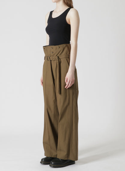 DOBBY CHINO BELTED HIGH WAIST PANTS