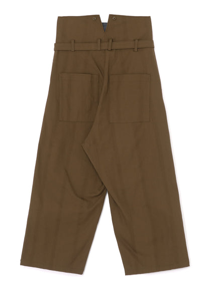 DOBBY CHINO BELTED HIGH WAIST PANTS