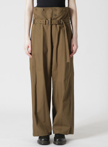 DOBBY CHINO BELTED HIGH WAIST PANTS