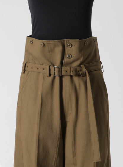 DOBBY CHINO BELTED HIGH WAIST PANTS