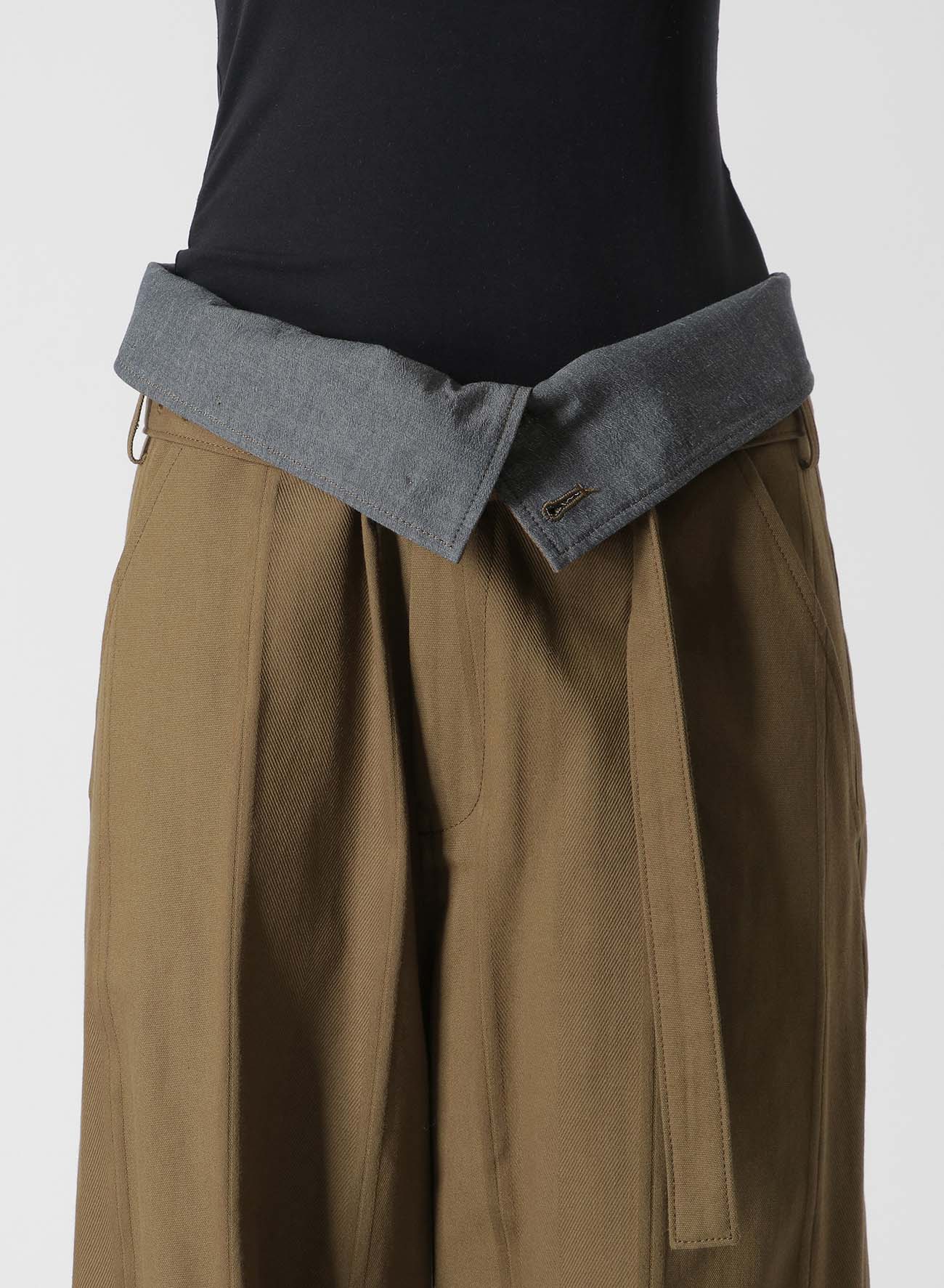 DOBBY CHINO BELTED HIGH WAIST PANTS