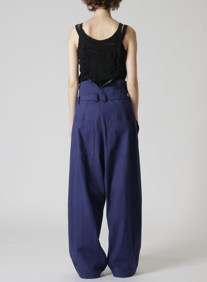 DOBBY CHINO BELTED HIGH WAIST PANTS