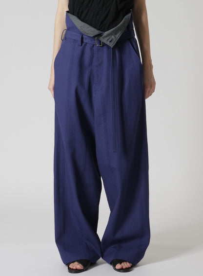 DOBBY CHINO BELTED HIGH WAIST PANTS
