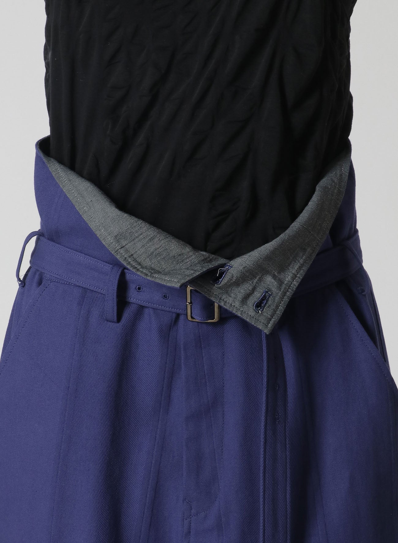 DOBBY CHINO BELTED HIGH WAIST PANTS