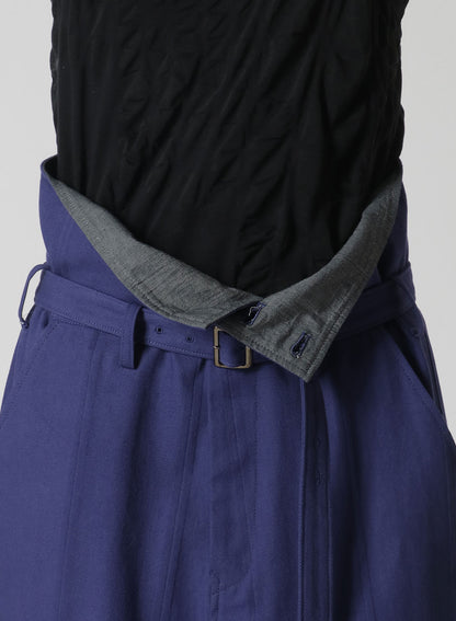 DOBBY CHINO BELTED HIGH WAIST PANTS