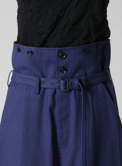 DOBBY CHINO BELTED HIGH WAIST PANTS