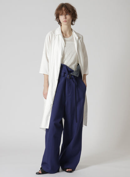 DOBBY CHINO BELTED HIGH WAIST PANTS