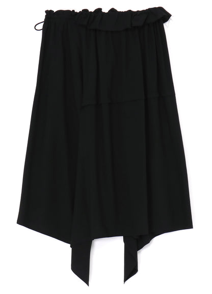 RAYON ASYMMETRIC SKIRT WITH RIGHT SLANTING HEMLINE