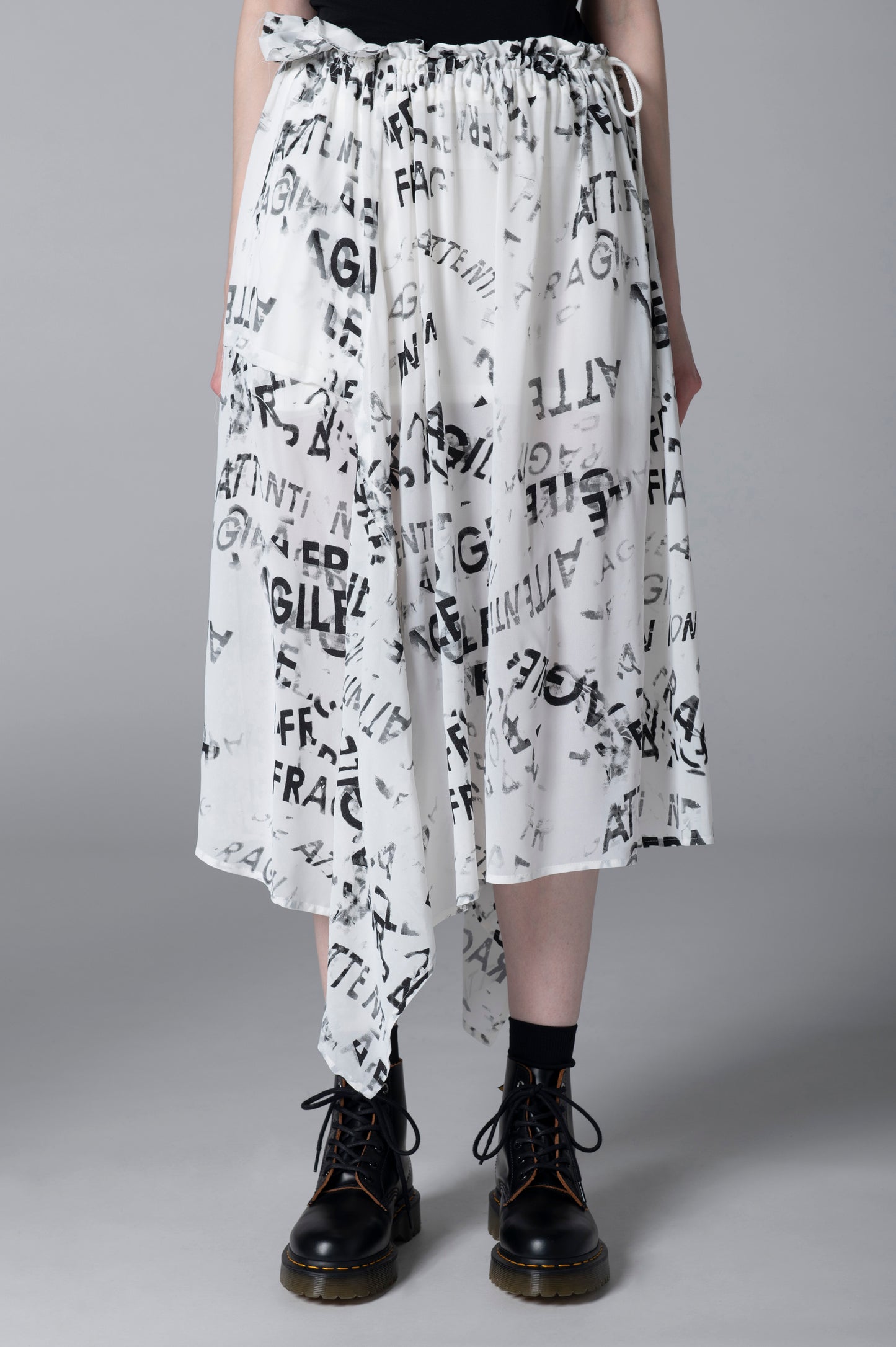 RAYON GEORGETTE ASYMMETRIC SKIRT