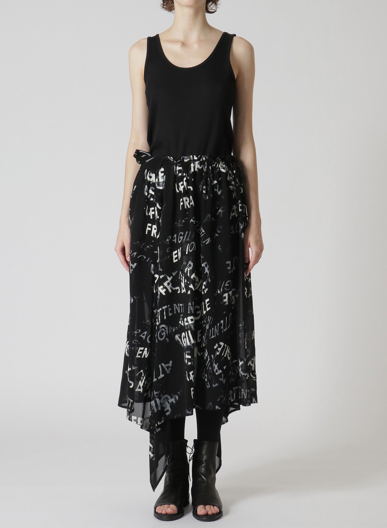 RAYON GEORGETTE ASYMMETRIC SKIRT