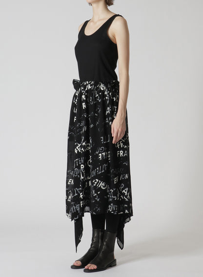 RAYON GEORGETTE ASYMMETRIC SKIRT