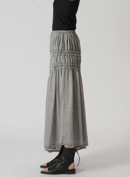 CUPRA COTTON PRODUCT PIGMENT DYED WRINKLED LAWN ASYMMETRY GATHER SKIRT