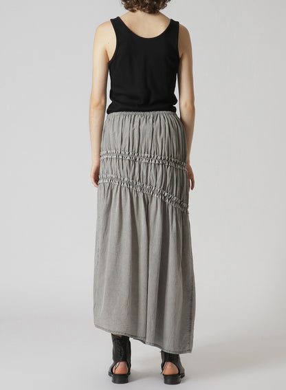 CUPRA COTTON PRODUCT PIGMENT DYED WRINKLED LAWN ASYMMETRY GATHER SKIRT