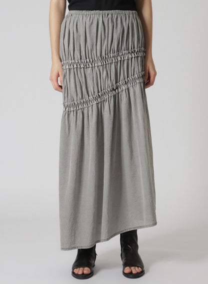 CUPRA COTTON PRODUCT PIGMENT DYED WRINKLED LAWN ASYMMETRY GATHER SKIRT