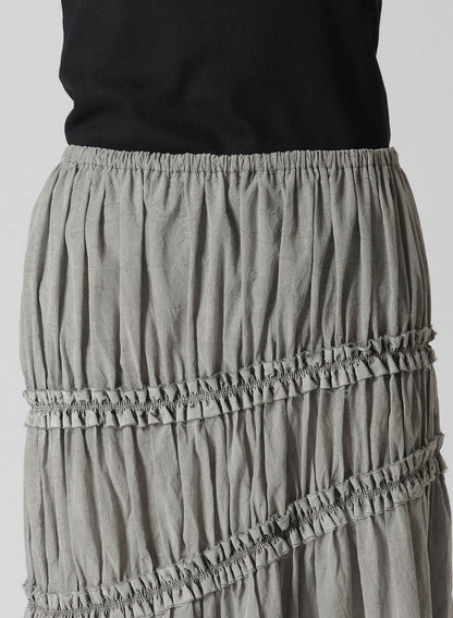 CUPRA COTTON PRODUCT PIGMENT DYED WRINKLED LAWN ASYMMETRY GATHER SKIRT