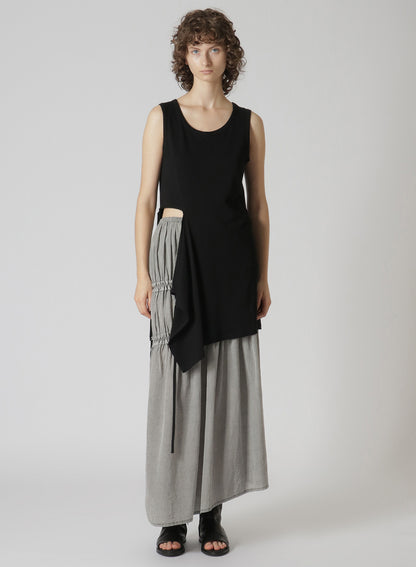 CUPRA COTTON PRODUCT PIGMENT DYED WRINKLED LAWN ASYMMETRY GATHER SKIRT