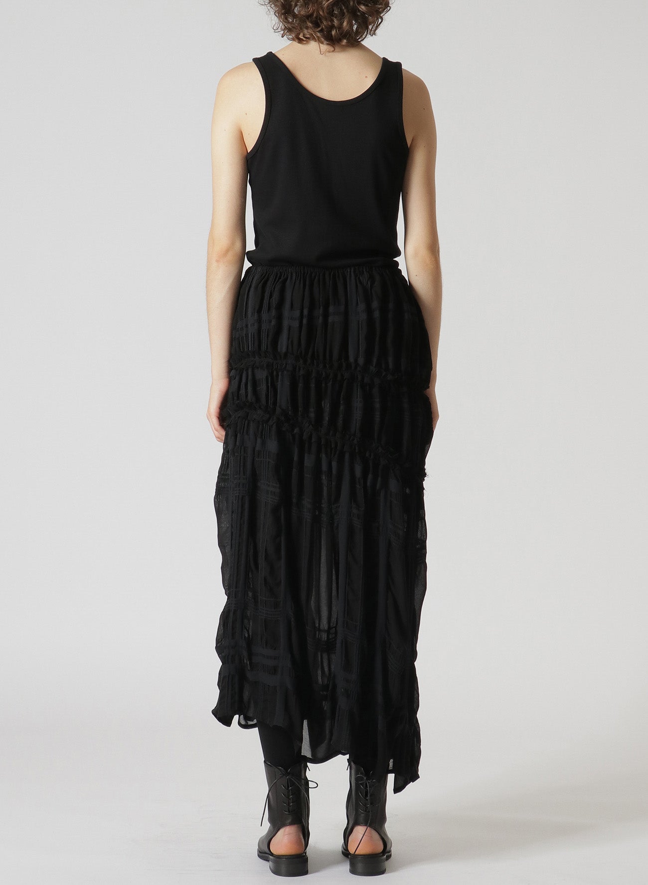 ASYMMETRIC GATHERED SKIRT