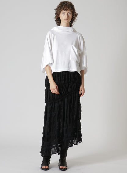 ASYMMETRIC GATHERED SKIRT