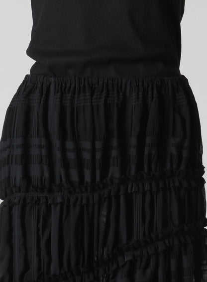 ASYMMETRIC GATHERED SKIRT