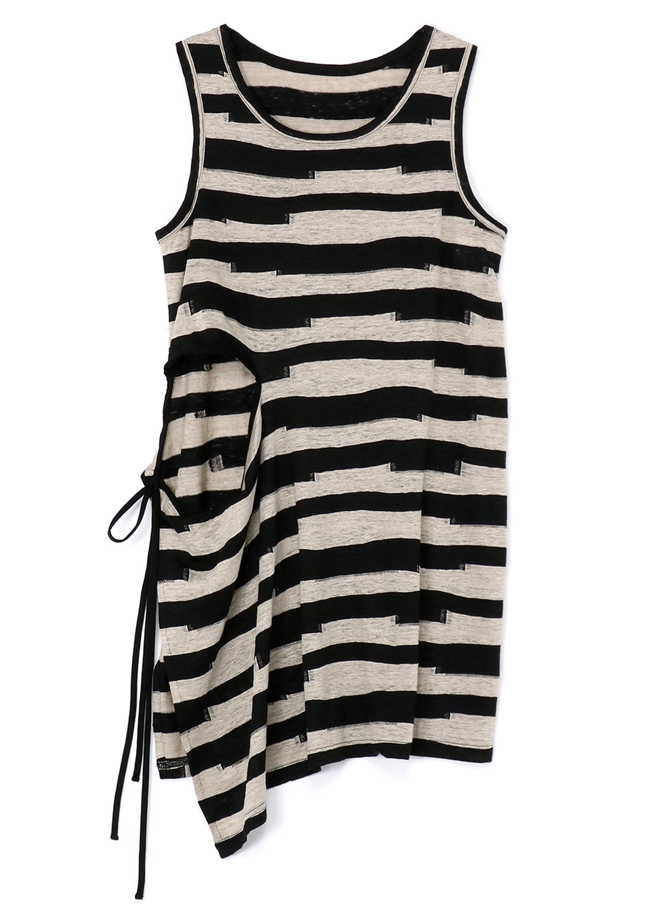 STRIPED SLEEVELESS TOP WITH RIGHT SLASH