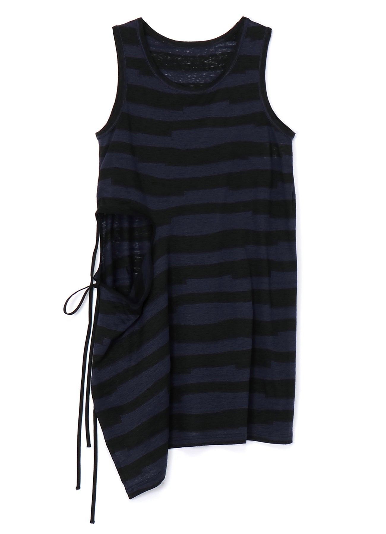 STRIPED SLEEVELESS TOP WITH RIGHT SLASH