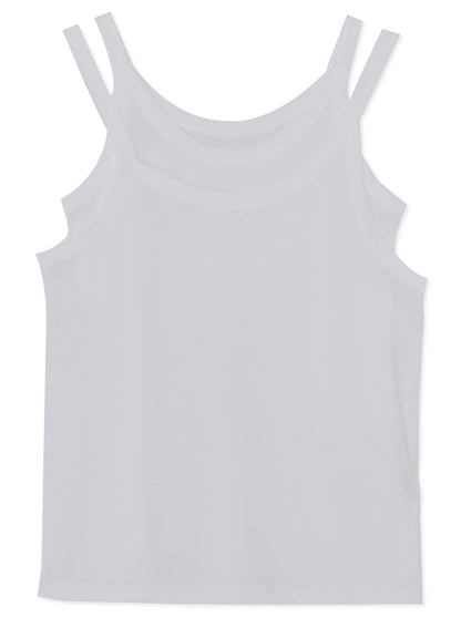 COTTON PLAIN STITCH DOUBLE LAYERED CAMISOLE