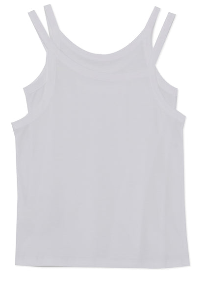 COTTON PLAIN STITCH DOUBLE LAYERED CAMISOLE