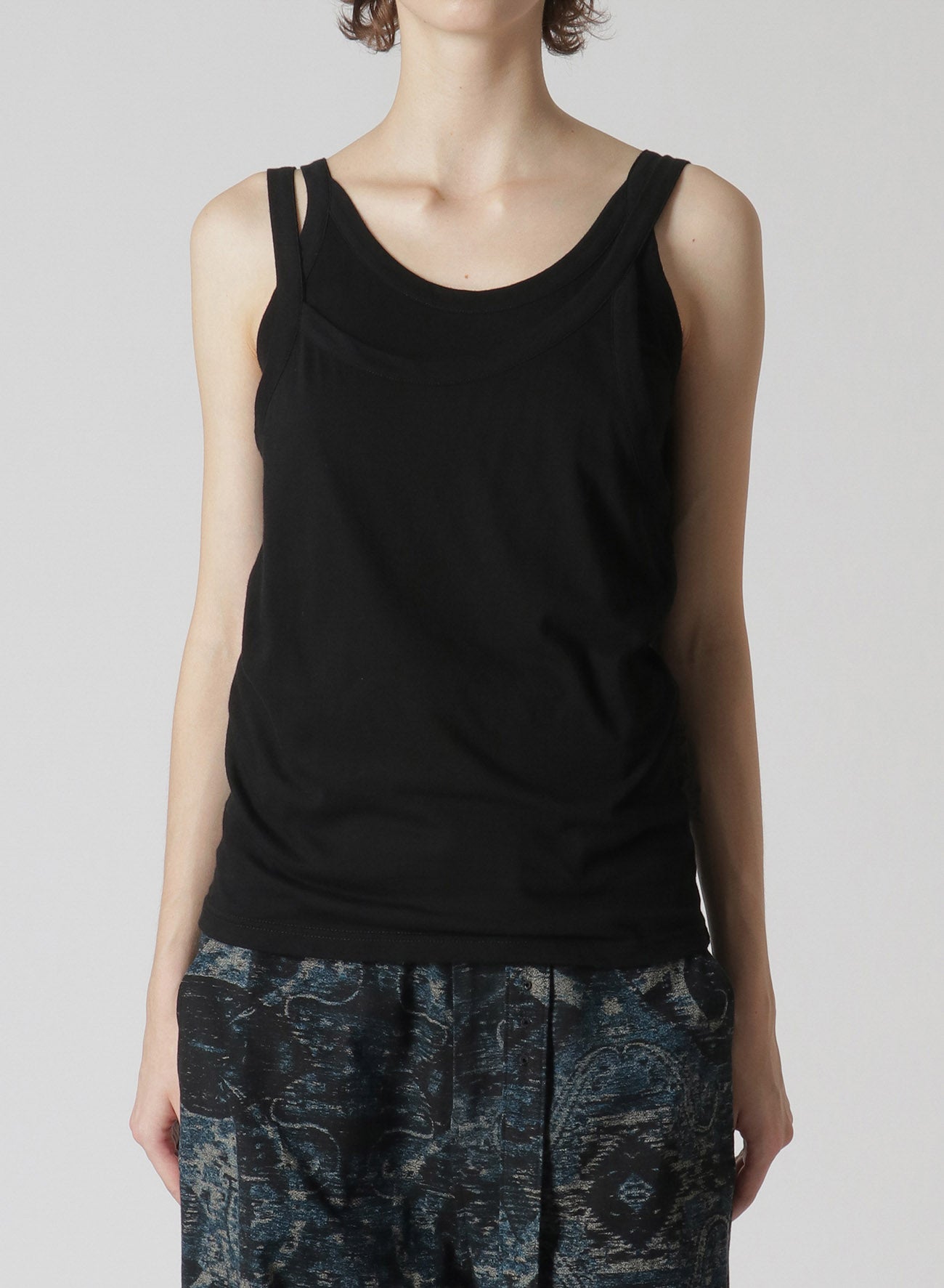 COTTON PLAIN STITCH DOUBLE LAYERED CAMISOLE