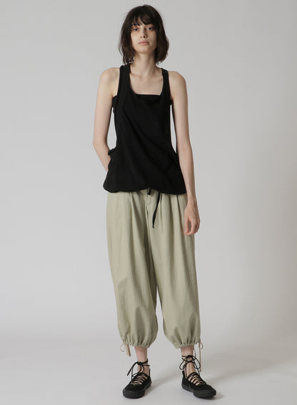 COTTON/LINEN PLAIN STITCH WIDE TANK TOP