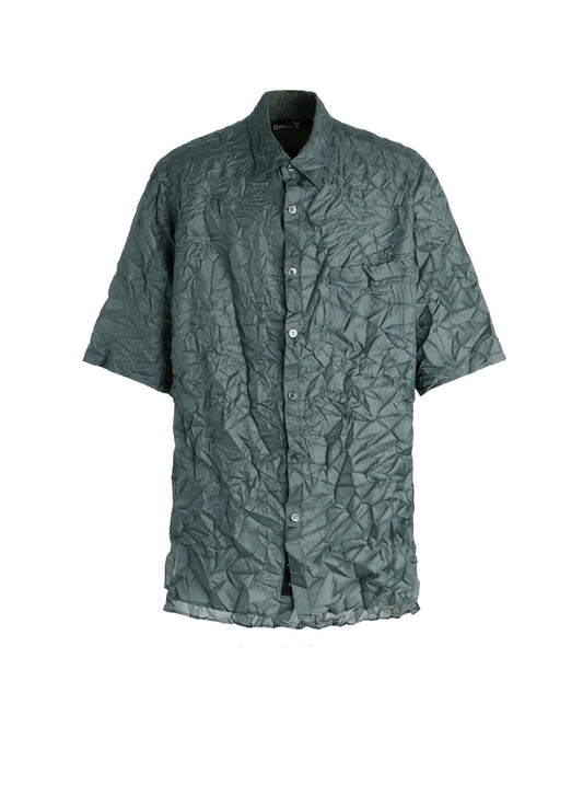POLYESTER TAFFETA SIDE GATHER SHIRT