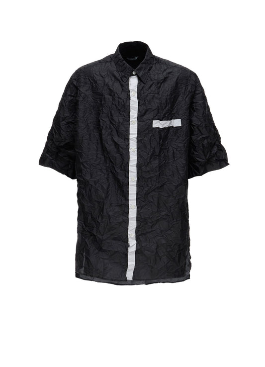 POLYESTER TAFFETA SIDE GATHER SHIRT