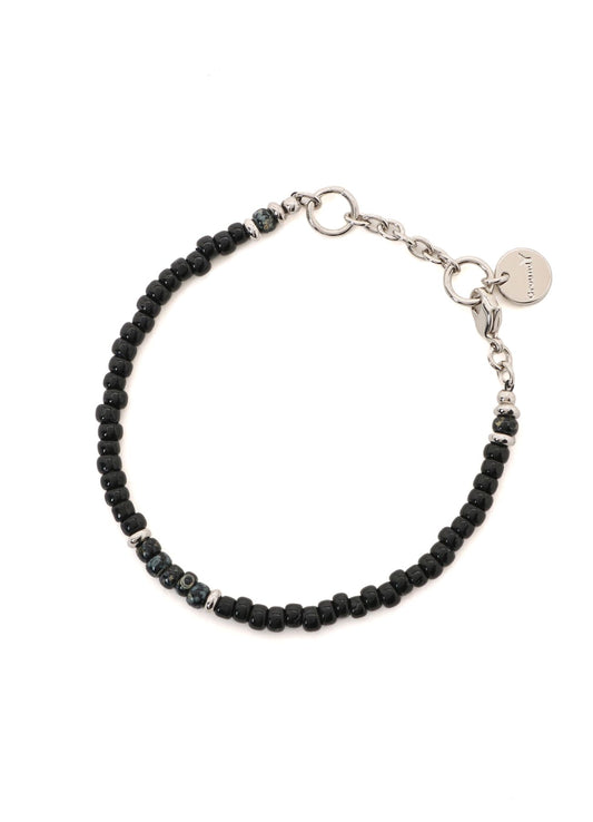 GLASS & BRASS BEAD BRACELET C
