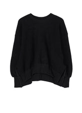 Liy/C BLUSHED FRENCH TERRY R-SLV BUTTON SWEATSHIRT