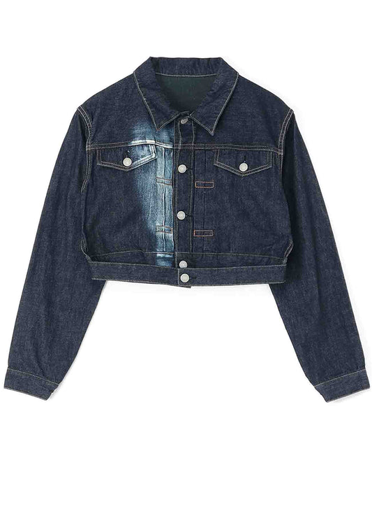 10 OZ UNEVEN YARN DENIM P.T SHORT BLOUSON