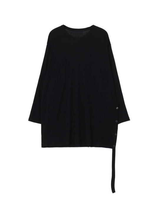 WOOL CHIFFON SIDE TAB LONG SLV T