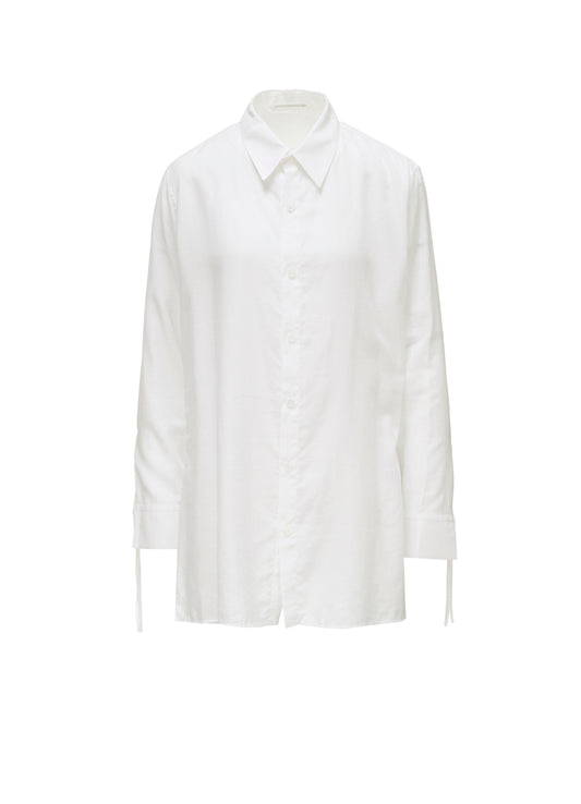 CELLULOSE COTTON VIYELLA STRING DETAIL SHIRT
