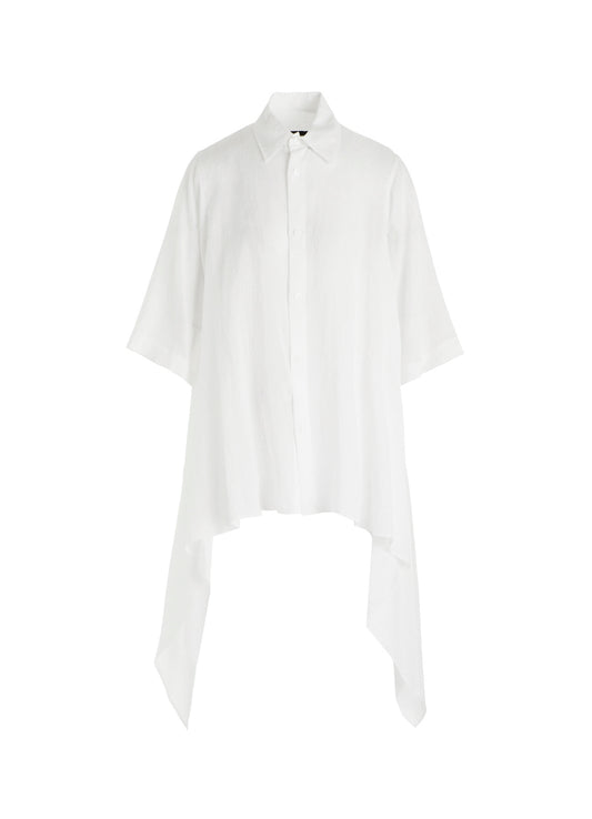CELLULOSE LAWN FLOUNCE SHORT SLV BLOUSE