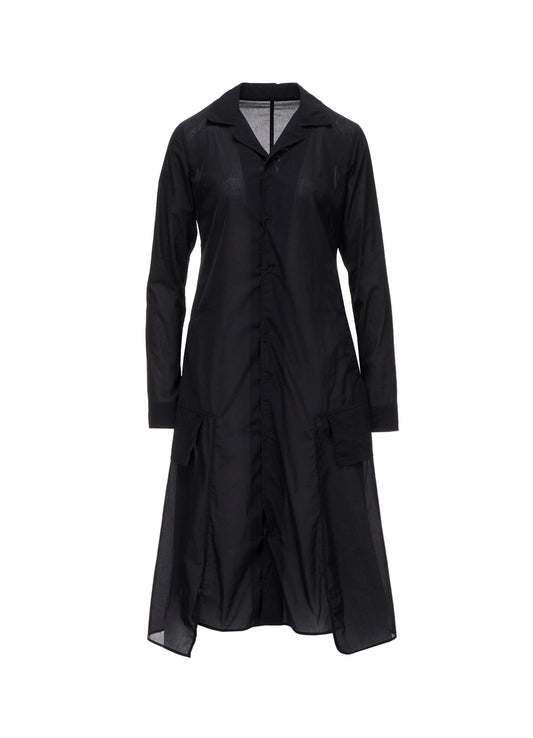 RECYCLE Ny PLAIN WEAVE NOTCHED SHIRT COLLAR DRESS
