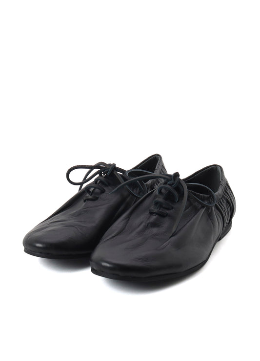 SMOOTH TANNIN LEATHER GATHER LOW-CUT SHOES