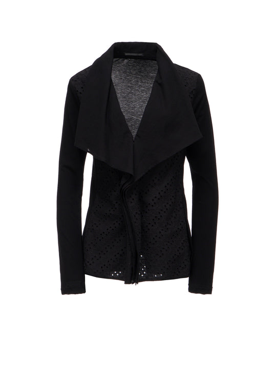 COTTON SINGLE JERSEY DRAPED JACKET