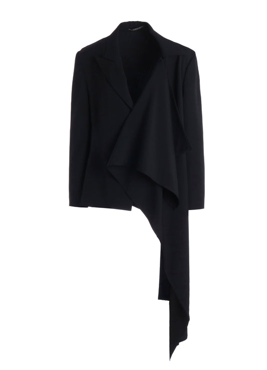 WOOL GABARDINE DRAPED JACKET