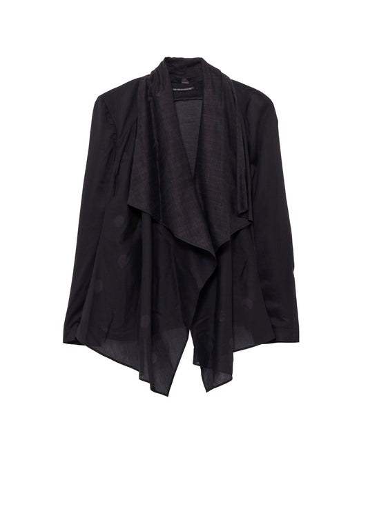 DAMAGED DOT S FRONT DRAPED DETAIL JACKET