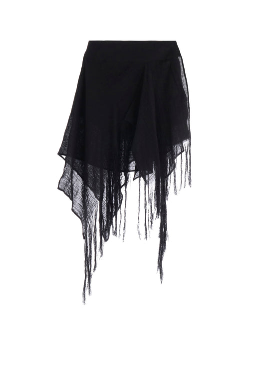 CRINKLE Li GAUZE LAYERED FRINGE SKIRT