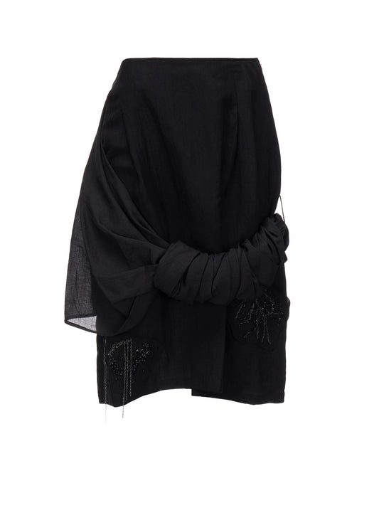 Ra LAWN BEADS POINT DRAPED SKIRT