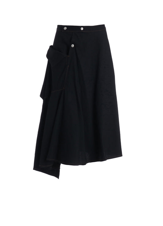 8OZ BIO DENIM FLARE WRAP SKIRT