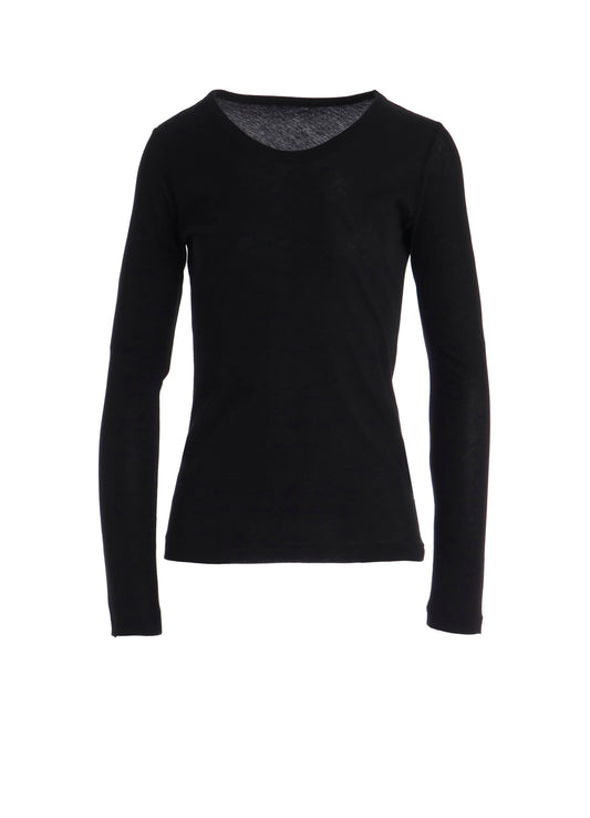 HIGH TWISTED SINGLE JERSEY LONG SLV ROUND NECK T