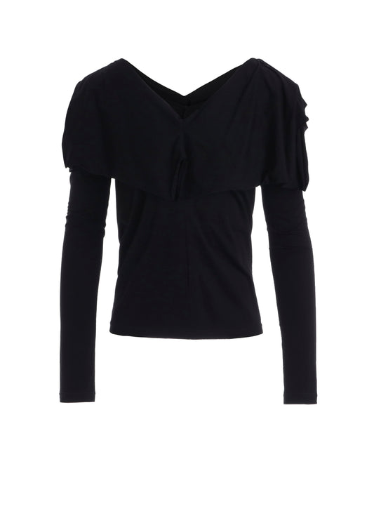 SUPIMA SINGLE JERSEY BIG COLLAR LONG SLV T